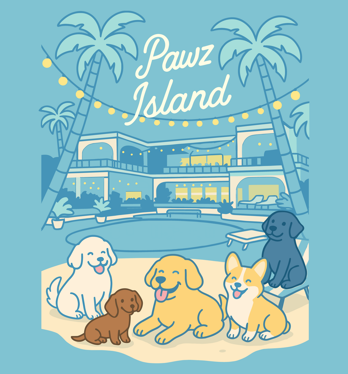Pawz Island (Adult Short Sleeve T-Shirt)