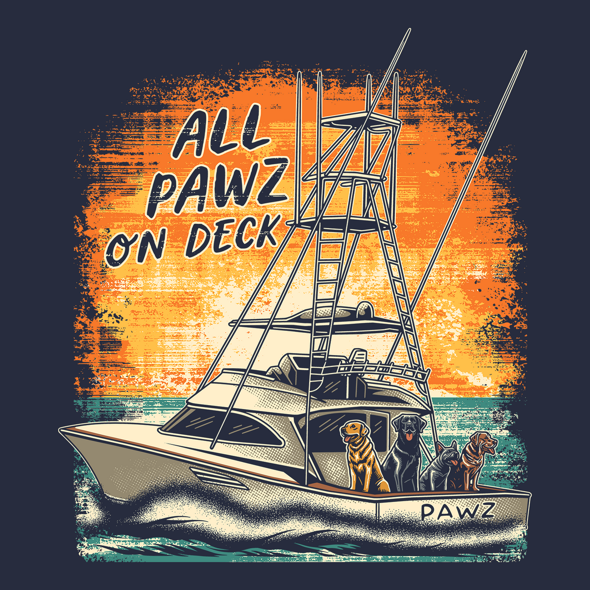 All Pawz On Deck (Adult Short Sleeve T-Shirt)