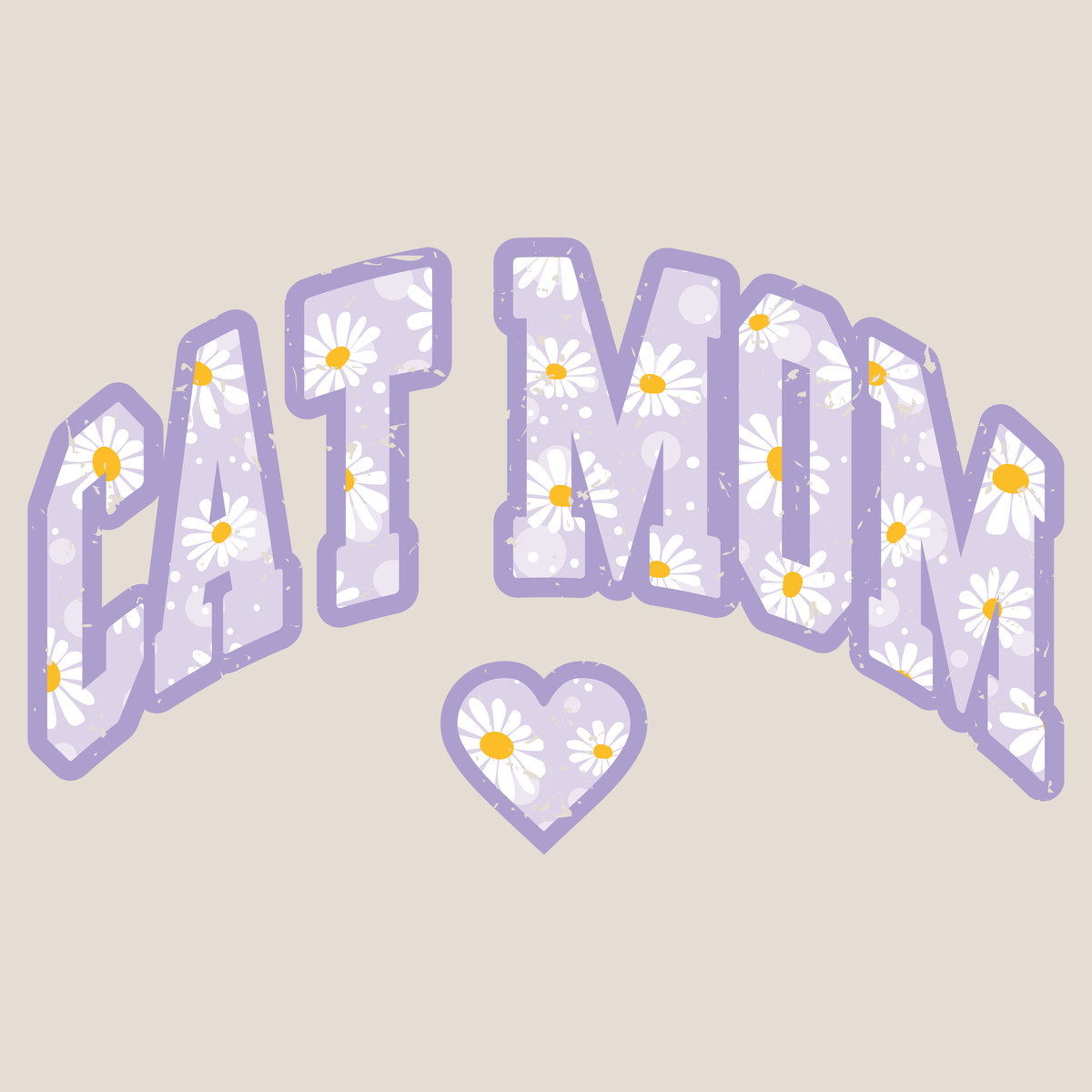Cat Mom (Lavander) - Front Print (Adult Short Sleeve T-Shirt)