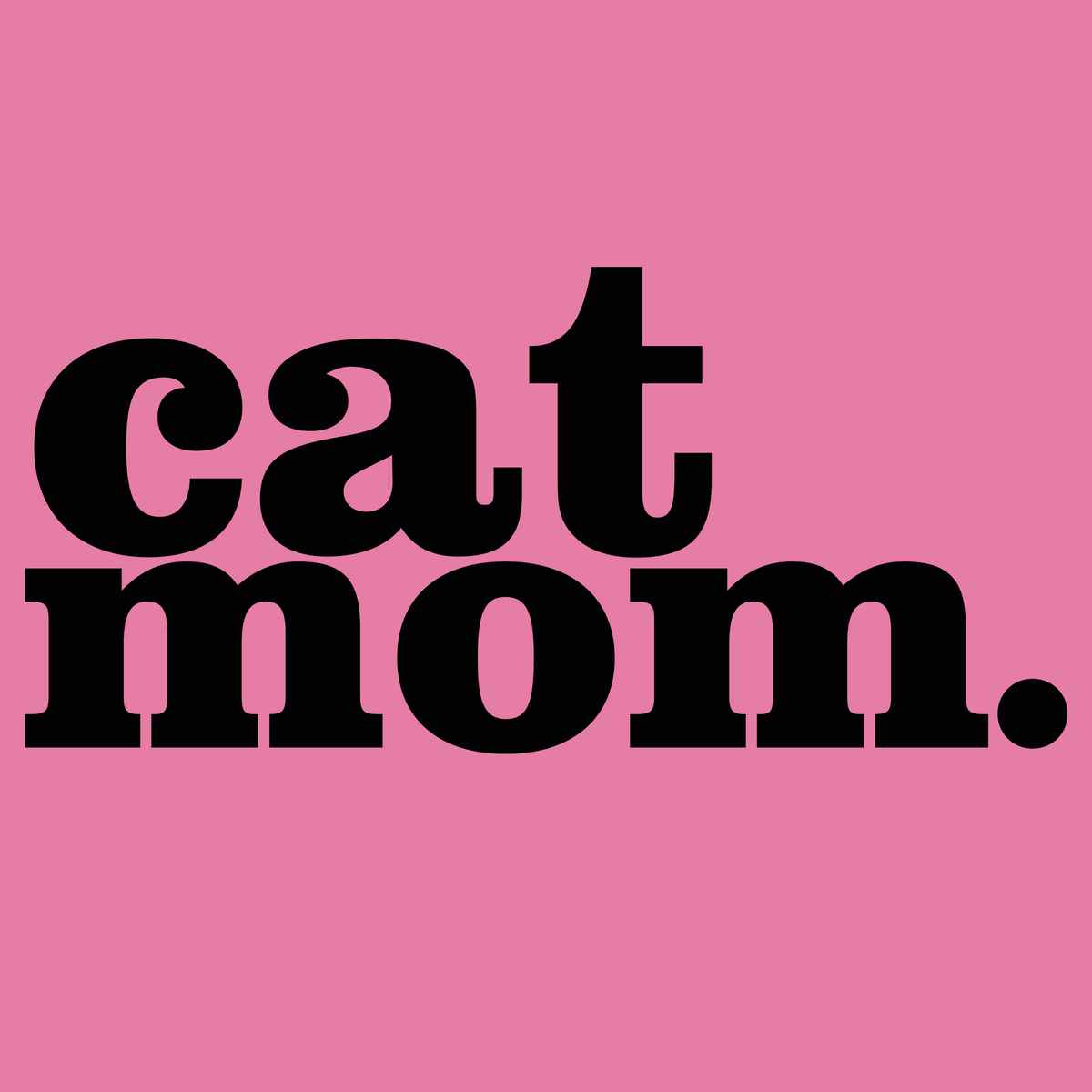 Cat Mom (Black) - Front Print (Adult Hoodie)