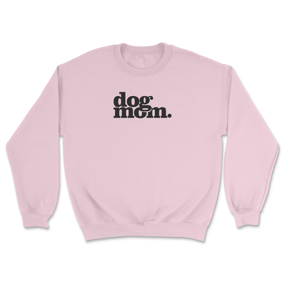 Dog Mom (Black) - Light Pink (Adult Crewneck) (Super Sale)