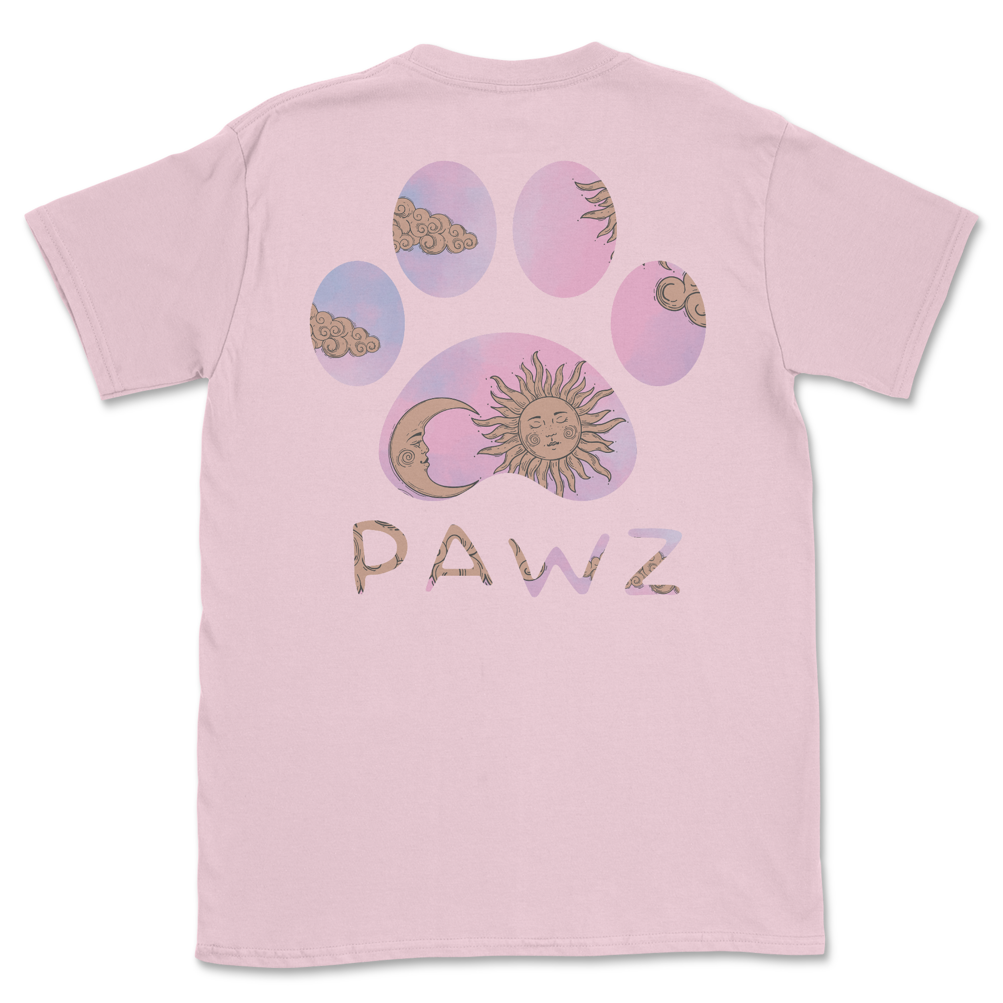 Lunar Pawz - Light Pink (Adult Short Sleeve T-Shirt)
