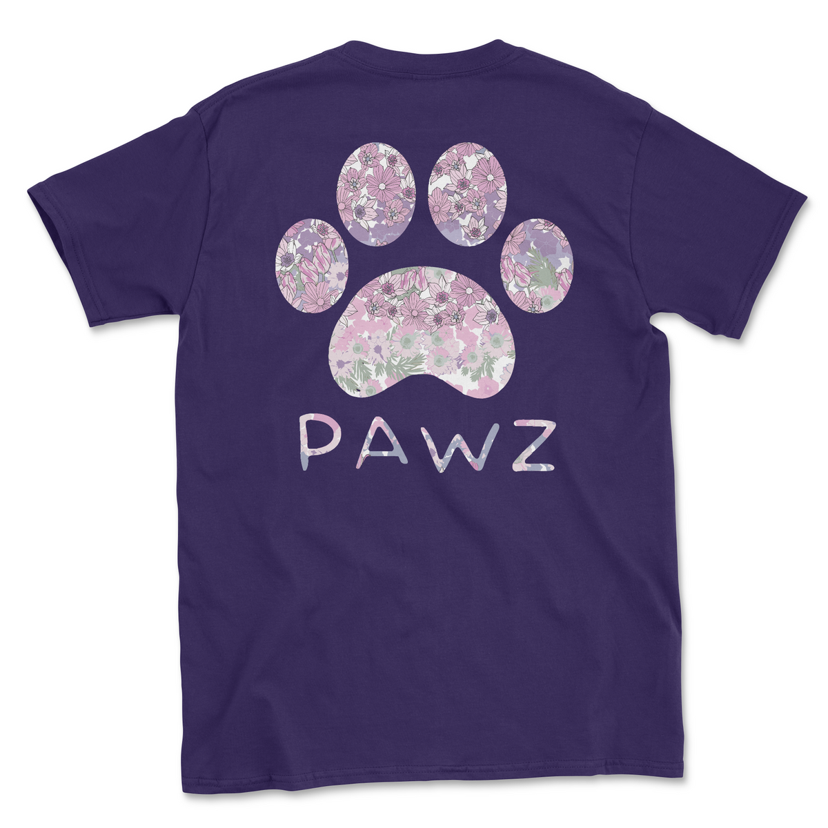 Ombre Flowers - Purple (Adult Short Sleeve T-Shirt)